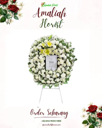 Krans Bunga Duka Cita palinggihan